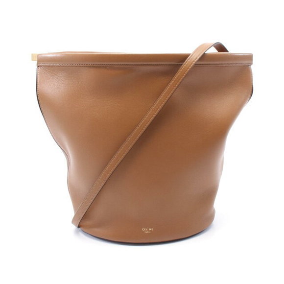 Celine Bucket Shoulder Bag Brown Leather - Picture 1 of 7